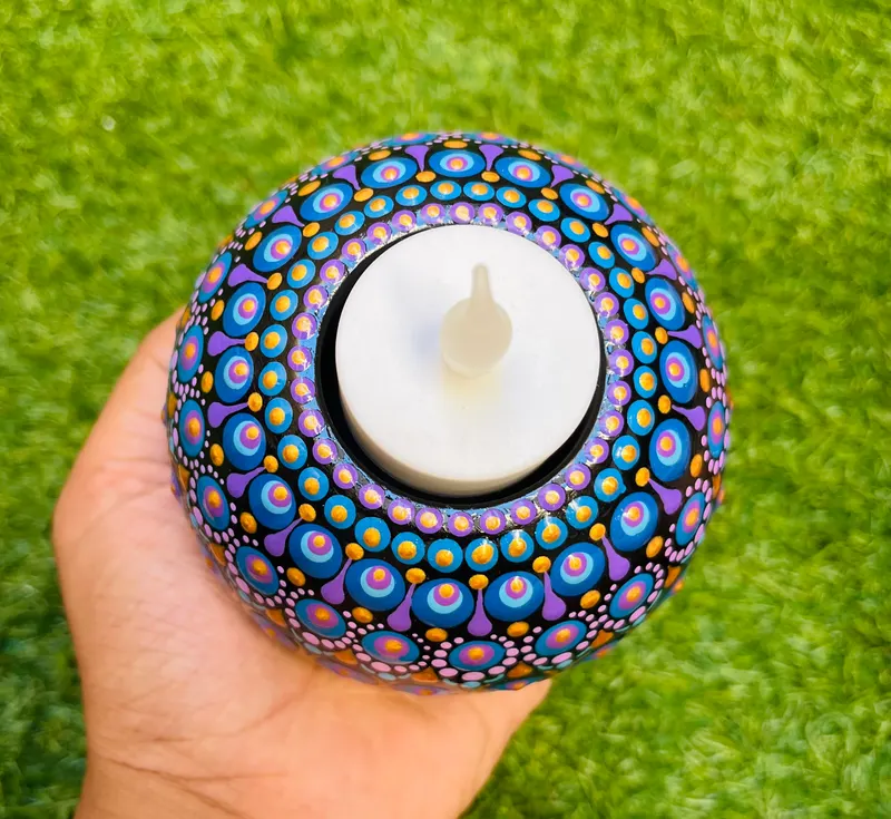 Blue Tea Light Holder - 2