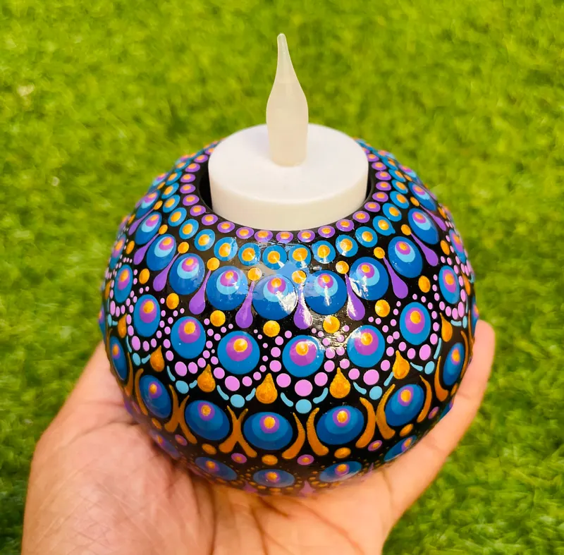 Blue Tea Light Holder - 3