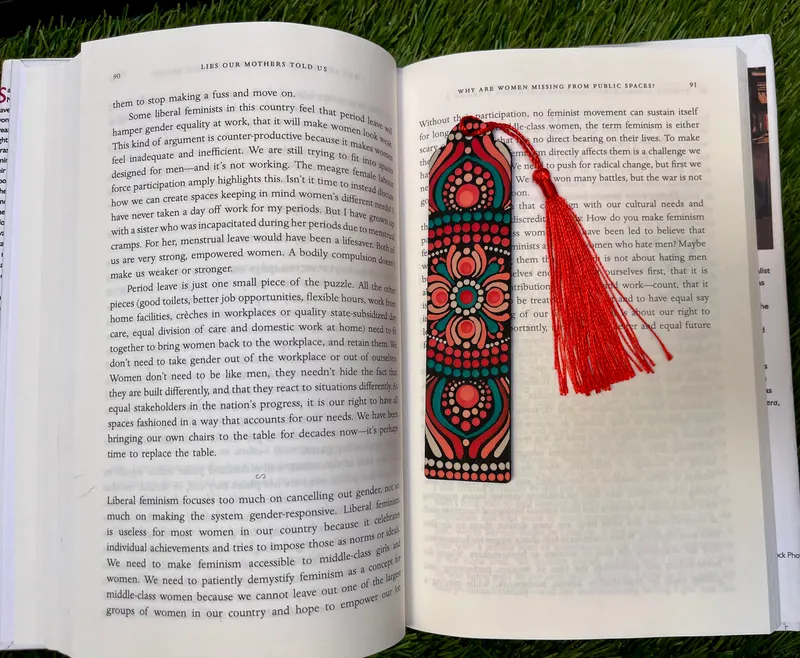 Coral & Turquoise Mandala Bookmark - 3
