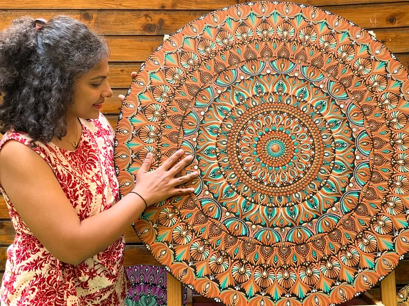 Chaya Jathan at work in her studio