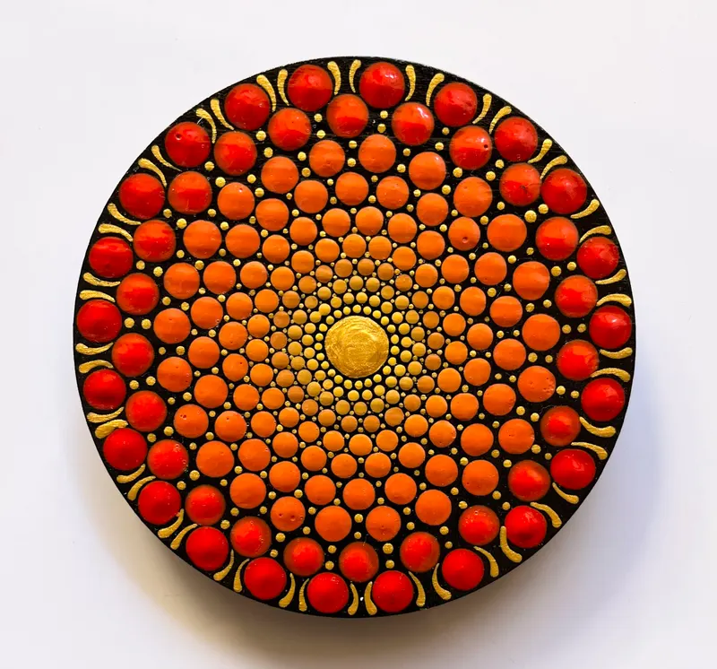 Sacred Geometry Mandala Magnet - Red - 2