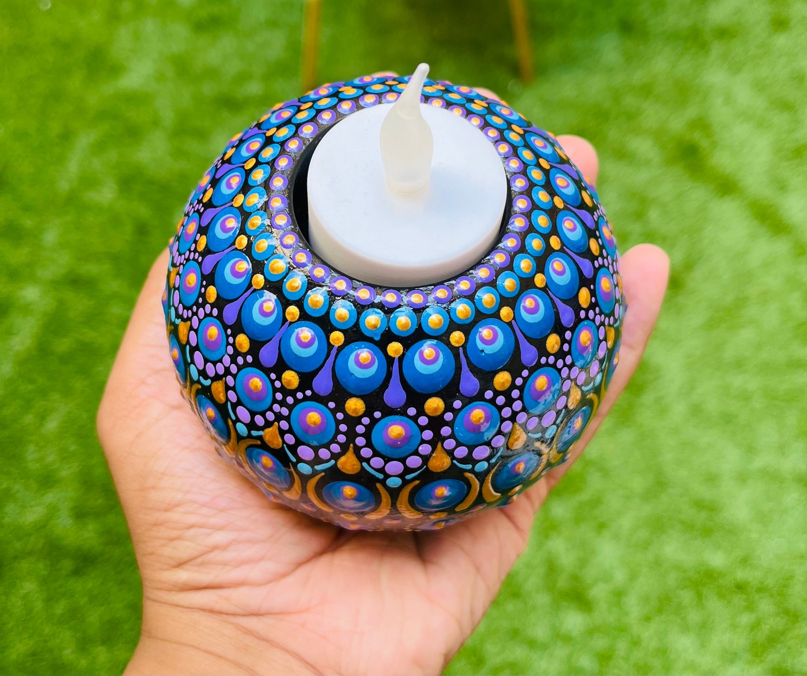 Blue Tea Light Holder