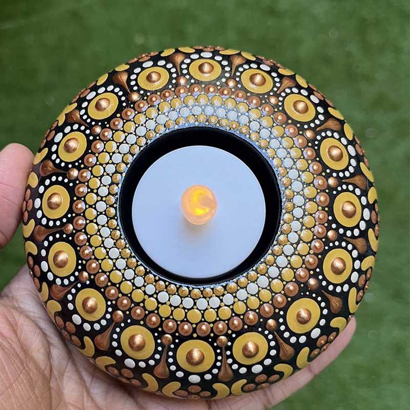 Yellow Tea Light Holder - image 2